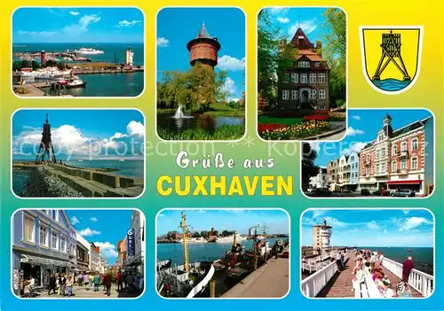 Cuxhaven Nordseebad Aussichtsturm Seebruecke Rathaus Ortsansichten Hafen Kat. Cuxhaven