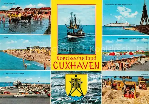 Cuxhaven Nordseebad Doese Sahlenburg Kugelbake Seewasser Freibad Steinmarne Duenen Kat. Cuxhaven