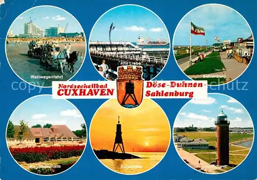 Cuxhaven Nordseebad Wattwagen Sahlenburg Leuchtturm Alte Liebe Kat. Cuxhaven