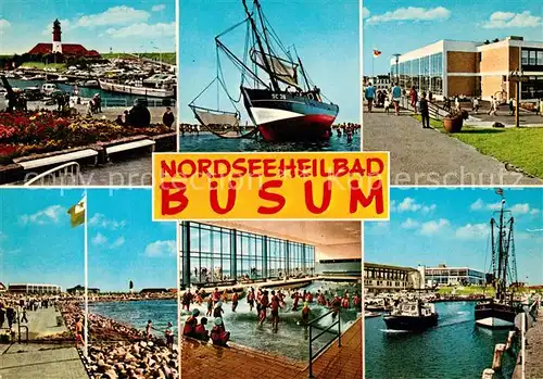 Buesum Nordseebad Hafen Hallenschwimmbad Strand Kat. Buesum