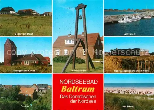 Baltrum Nordseebad Evangelische Kirche Insel Glocke Hafen Ostdorf Strand Kat. Baltrum