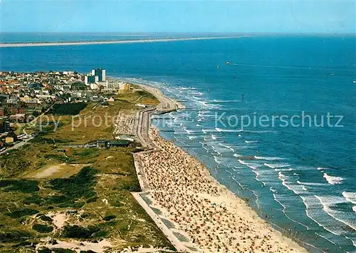 Norderney Nordseebad Nordstrand im Hintergrund Insel Juist Fliegeraufnahme Kat. Norderney