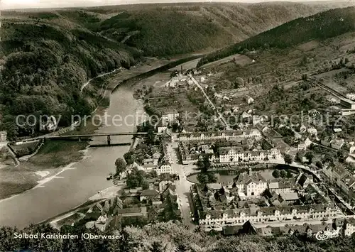 Bad Karlshafen Solbad an der Oberweser Fliegeraufnahme Kat. Bad Karlshafen