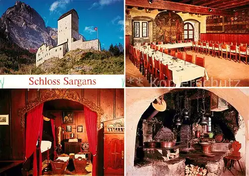 Sargans Schloss Sargans Rittersaal Zimmer Graefin Agnes alte Schlosskueche Kat. Sargans