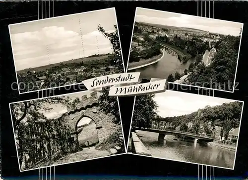 Muehlacker Panorama Enzpartien Stadtmauer Kat. Muehlacker