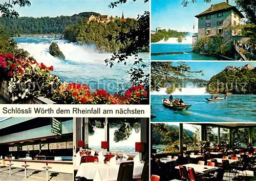 AK / Ansichtskarte Neuhausen Rheinfall Schloessli Woerth Restaurant Rheinfall Kat. Schaffhausen