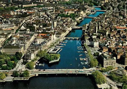 AK / Ansichtskarte Zuerich ZH Fliegeraufnahme Limmattpartie Bruecken