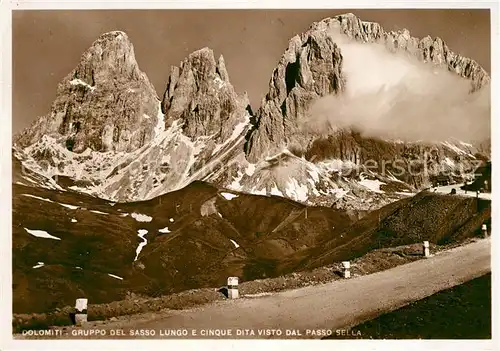 AK / Ansichtskarte Passo Sella Gruppe del Sasso Lungo e Cinque Dita Visto Kat. Italien