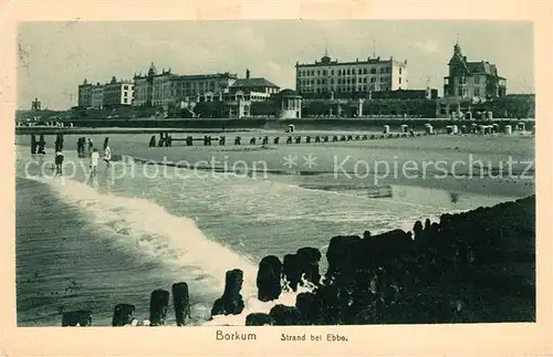 AK / Ansichtskarte Borkum Nordseebad Strand Ebbe Kat. Borkum