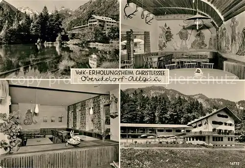 AK / Ansichtskarte Oberstdorf VdK Erholungsheim Christlessee Gastraum Kat. Oberstdorf