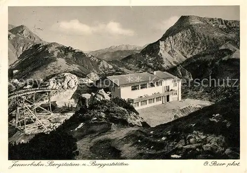 AK / Ansichtskarte Jenner Berchtesgaden Jennerbahn Bergstation und Berggaststaetten Kat. Berchtesgaden