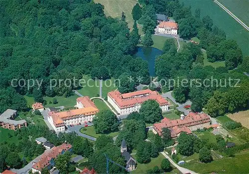 AK / Ansichtskarte Hofgeismar Brunnenpark Evangelische Akademie Predigerseminar Fliegeraufnahme Kat. Hofgeismar