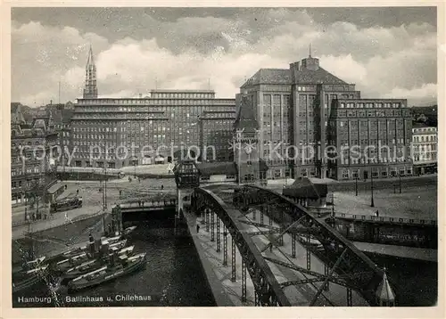 AK / Ansichtskarte Hamburg Ballinhaus mit Chilehaus Bruecke Kat. Hamburg