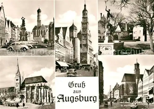 AK / Ansichtskarte Augsburg St Ulrich Perlach Fuggerei Dom St Moritz Kat. Augsburg