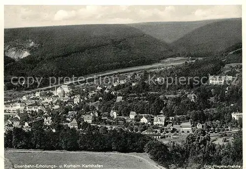 Karlshafen Bad Eisenbahn Erholungs und Kurheim Fliegeraufnahme Kat. Bad Karlshafen