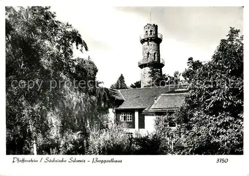 Pfaffenstein Koenigstein Saechsische Schweiz Berggasthaus Aussichtsturm Kat. Koenigstein Saechsische Schweiz