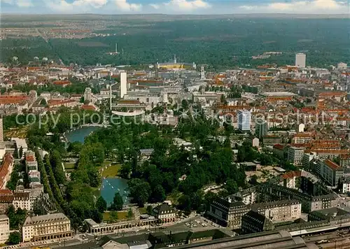 Karlsruhe Baden Blick ueber Stadtgarten und Zoo