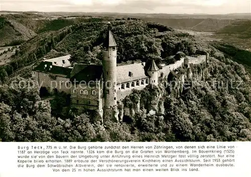 Burg Teck Fliegeraufnahme Kat. Owen