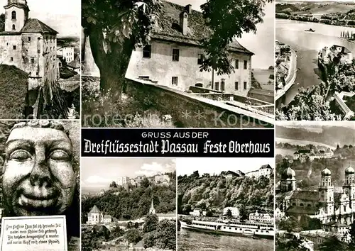 Passau Feste Oberhaus Kirche Flussmuendung Kat. Passau