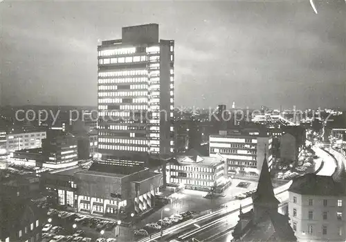 AK / Ansichtskarte Offenbach Main Stadtpanorama mit Rathaus Nachtaufnahme Kat. Offenbach am Main