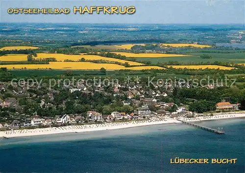 AK / Ansichtskarte Haffkrug Ostseebad Fliegeraufnahme mit Luebecker Bucht Kat. Scharbeutz