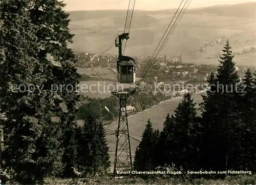 AK / Ansichtskarte Oberwiesenthal Erzgebirge Schwebebahn zum Fichtelberg Kat. Oberwiesenthal