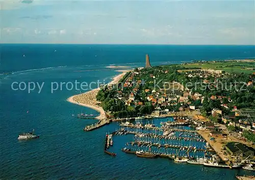 AK / Ansichtskarte Laboe Fliegeraufnahme Marine Denkmal Hafen Kat. Laboe