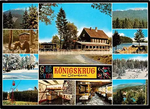 AK / Ansichtskarte Koenigskrug Harz Winterpanorama Bergbahn Brocken Kat. Braunlage