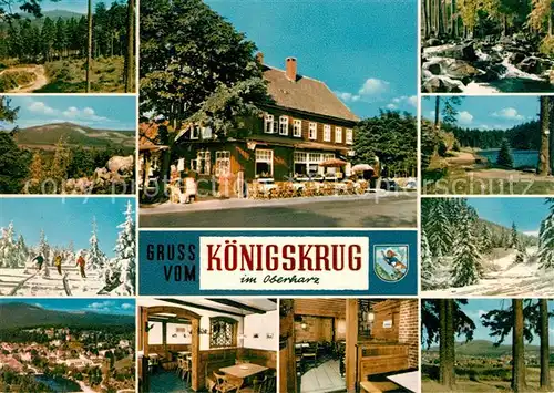 AK / Ansichtskarte Koenigskrug Harz Gaststaette Winterlandschaft Brocken Speisesaal Kat. Braunlage
