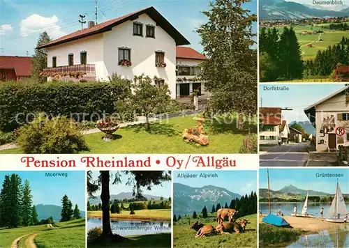 AK / Ansichtskarte Oy Pension Rheinland Moorweg Dorfstrasse Gruentensee Daumenblick Weiher Kat. Oy Mittelberg