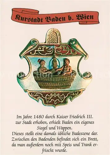 AK / Ansichtskarte Baden Wien Wappen Kat. Baden