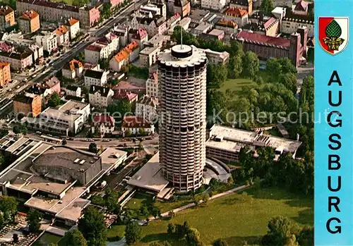 AK / Ansichtskarte Augsburg Hotelturm Holiday Inn Fliegeraufnahme Kat. Augsburg