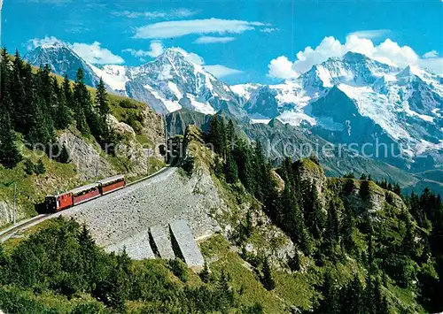 AK / Ansichtskarte Schynige Platte Bahn Eiger Moench Jungfrau Kat. Eisenbahn