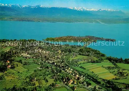 AK / Ansichtskarte Lindau Bodensee Fliegeraufnahme Seepartie Alpen Kat. Lindau (Bodensee)