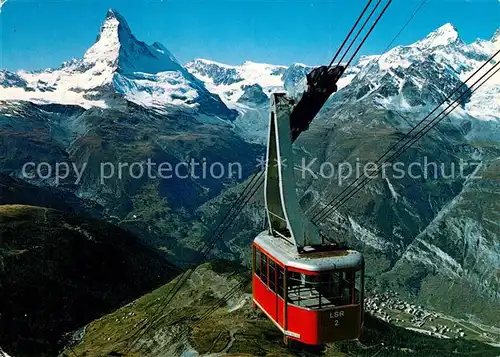 AK / Ansichtskarte Seilbahn Rothorn Zermatt Matterhorn Dt. Blanche Kat. Bahnen
