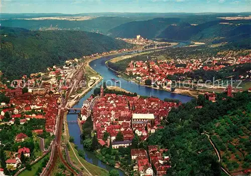 AK / Ansichtskarte Wertheim Main Stadtpanorama mit Main und Tauber Fliegeraufnahme Kat. Wertheim