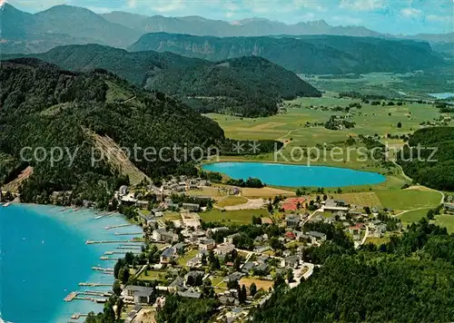 AK / Ansichtskarte Seelach Klopeinersee Fliegeraufnahme mit Kleinsee Kat. St. Kanzian am Klopeiner See