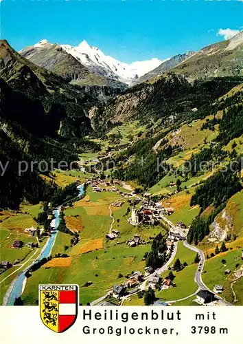 AK / Ansichtskarte Heiligenblut Kaernten Fliegeraufnahme mit Grossglockner Kat. Heiligenblut