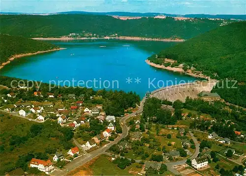 AK / Ansichtskarte Edertalsperre Fliegeraufnahme Sperrmauer Schloss Waldesck