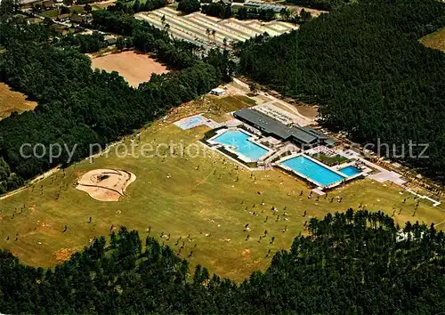 AK / Ansichtskarte Walbeck Rheinland Fliegeraufnahme Waldfreibad Restaurant Kat. Geldern