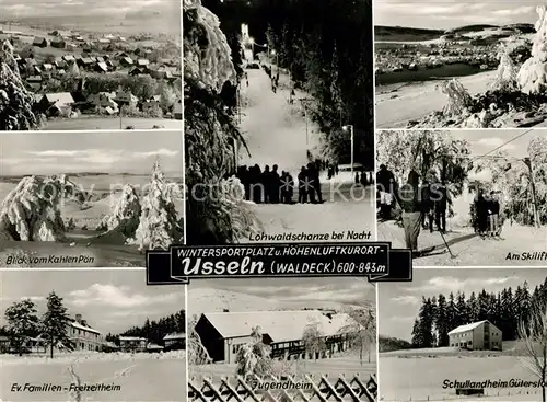 AK / Ansichtskarte Usseln Panorama Blick vom Kahlen Poen Ev Familienheim Lohwaldschanze Jugendheim Skilift Schullandheim Guetersloh Kat. Willingen (Upland)