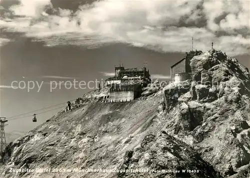 AK / Ansichtskarte Zugspitze Gipfel Muenchnerhaus Zugspitzhotel Kat. Garmisch Partenkirchen