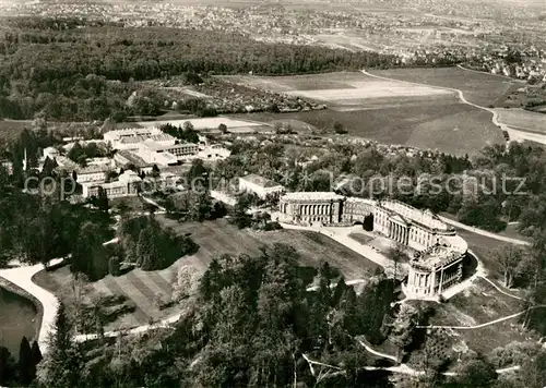 AK / Ansichtskarte Wilhelmshoehe Kassel Schloss Gewaechshaus Schlosshotel Fliegeraufnahme Kat. Kassel