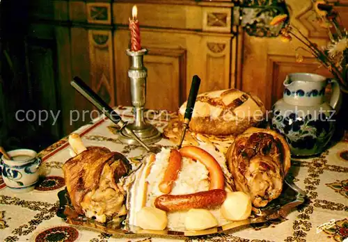 AK / Ansichtskarte Lebensmittel Choucroute Royale Recette Alsace  Lebensmittel Kat. Lebensmittel