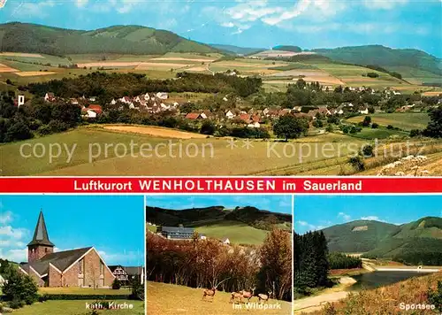 AK / Ansichtskarte Wenholthausen Panorama Katholische Kirche Wildpark Sportsee Wenholthausen Kat. Eslohe (Sauerland)