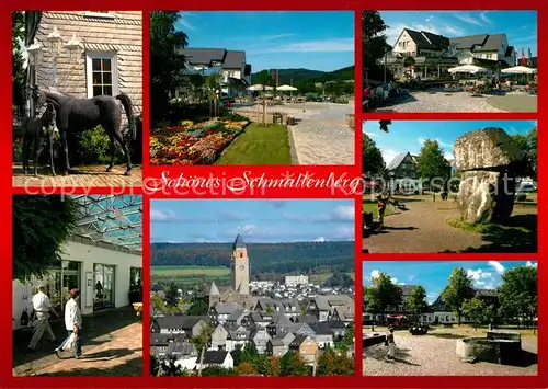 AK / Ansichtskarte Schmallenberg Pferdedenkmal Panorama Kirchturm Park Schmallenberg Kat. Schmallenberg