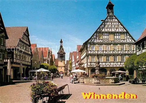 AK / Ansichtskarte Winnenden Wuerttemberg Marktplatz Brunnen Winnenden Wuerttemberg Kat. Winnenden