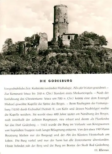 AK / Ansichtskarte Bad Godesberg Die Godesburg Bad Godesberg Kat. Bonn