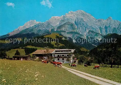 AK / Ansichtskarte Leogang Pension Krallerhof mit Leoganger Steinbergen Leogang Kat. Leogang