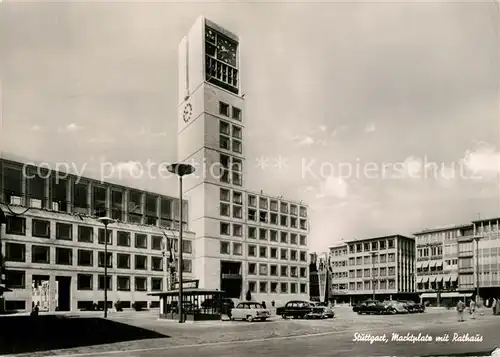 AK / Ansichtskarte Stuttgart Marktplatz mit Rathaus Stuttgart Kat. Stuttgart